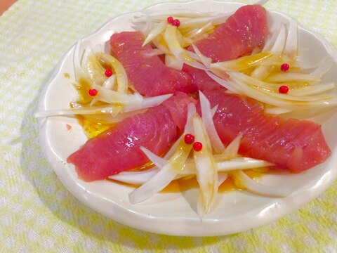 おつまみに♪マグロの簡単カルパッチョ♪